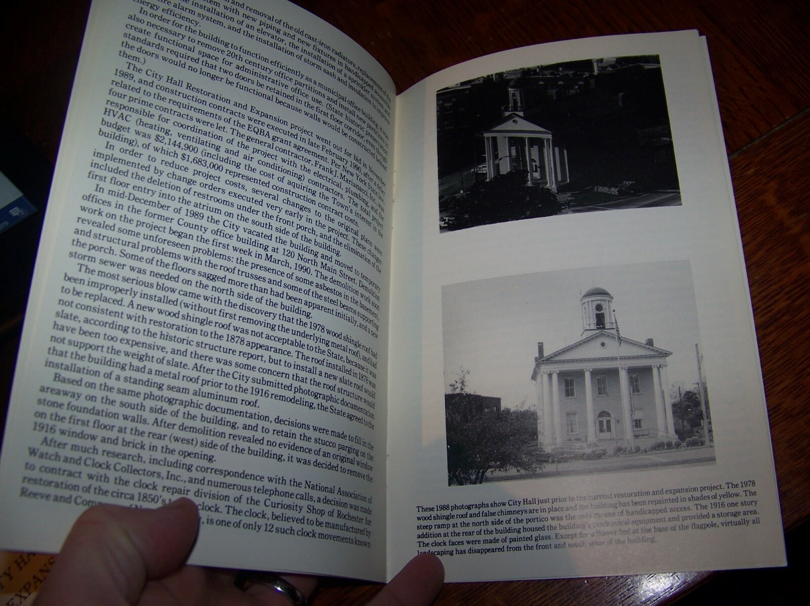 1824-1991 CANANDAIGUA NY CITY HALL RESTORATION & EXPANSION PROGRAM BOOK HISTORY