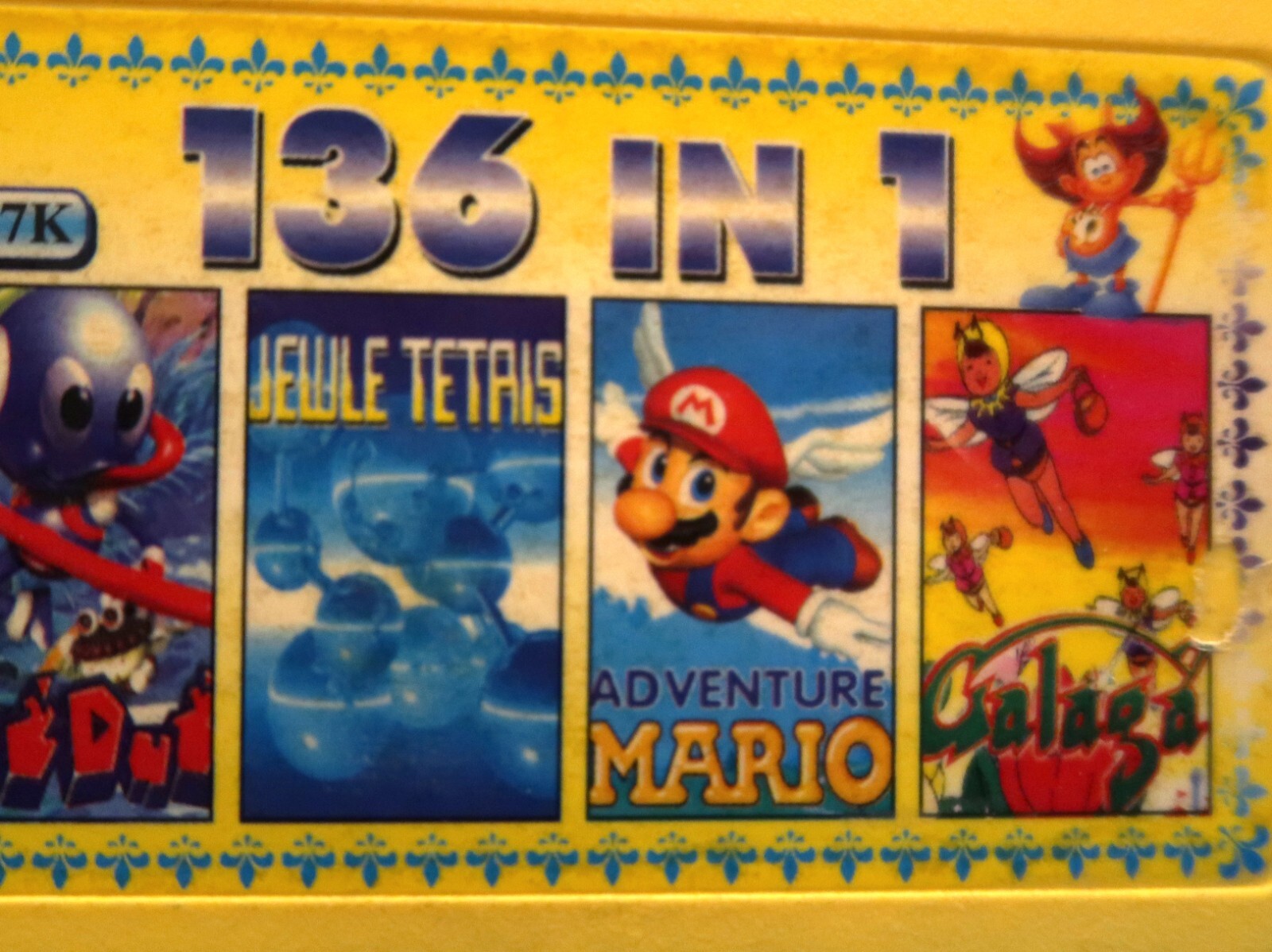 fami Mario x136 - Famiclone Famicom Pegasus Dendy 60 pin Nes 8