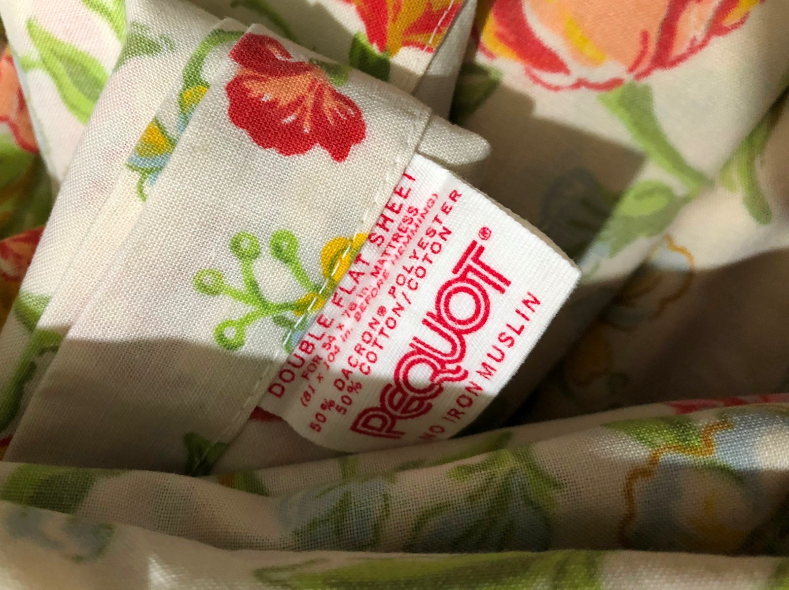 Vintage Pequot Floral Full/Double Flat Sheet