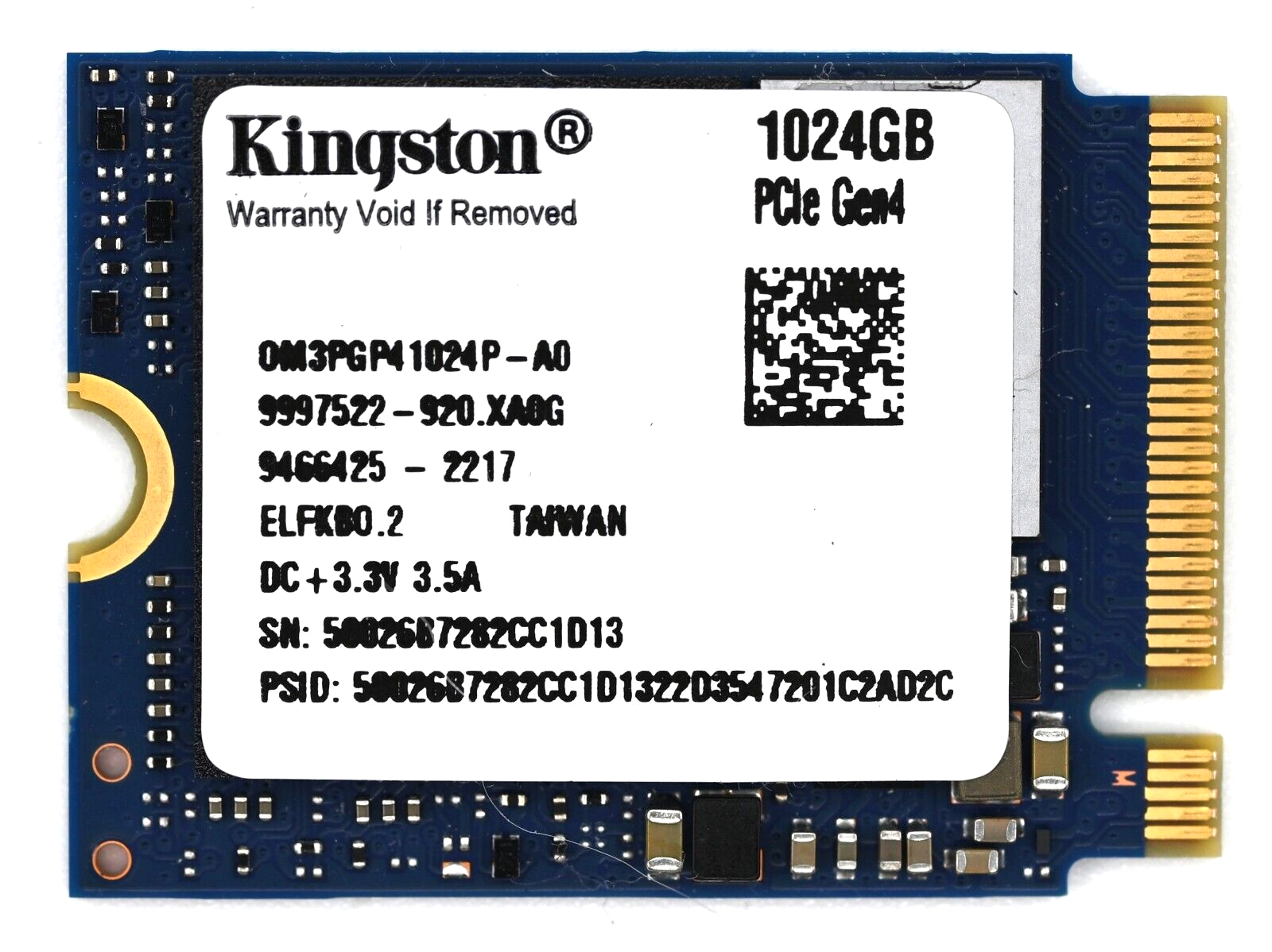 内蔵型SSD Kingston 1024GB PCIe Gen4 M.2 SSD Kingston 1TB M.2 2230 PCIe Gen4x4 NVMe SSD OM3PGP41024P Steam Deck