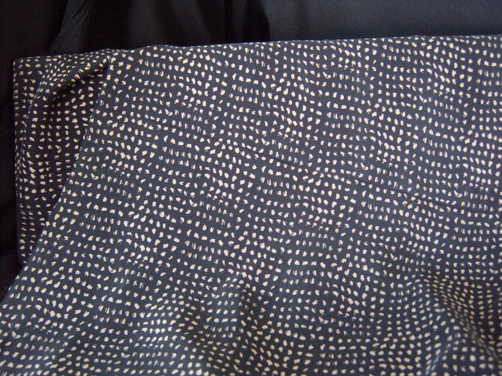 Designer SILK Fabric Small Tan Dot on Black Soft Drape Dress/ Blouse Wgt BTY 45
