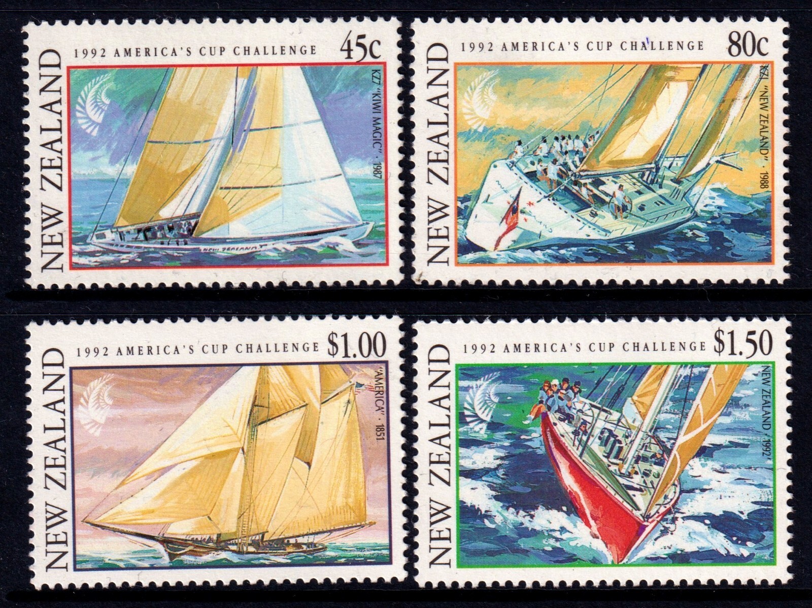 New Zealand 1992 America's Cup Complete Mint MNH Set SC 1085