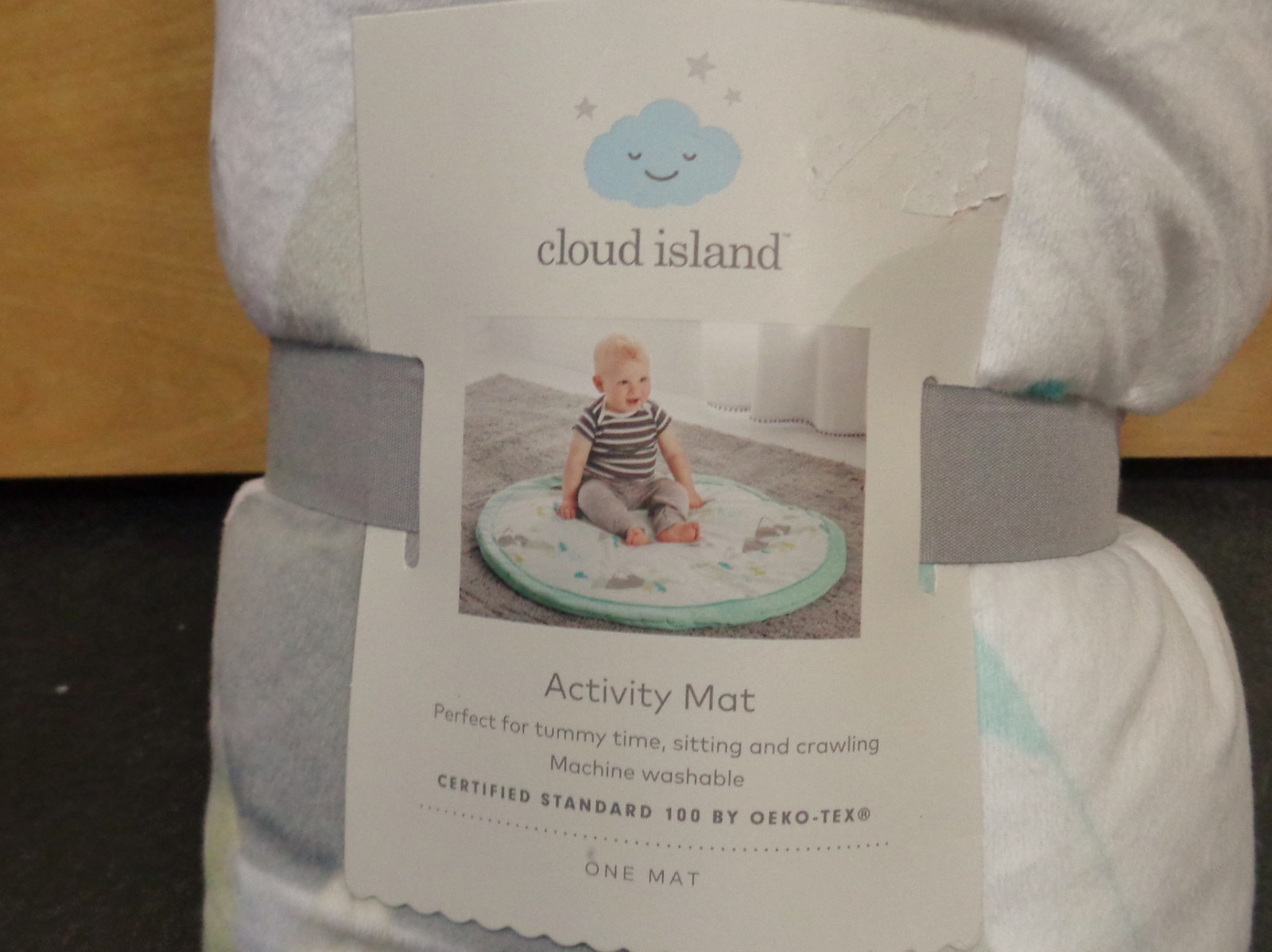 NWT Cloud Island Baby Activity Play Mat Round Moonstone Blue Mint