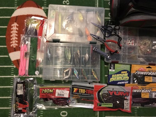 Tackle Bag Box Full with 3 Boxes Rapala Megabass Jerkbaits Frogs Plastics More