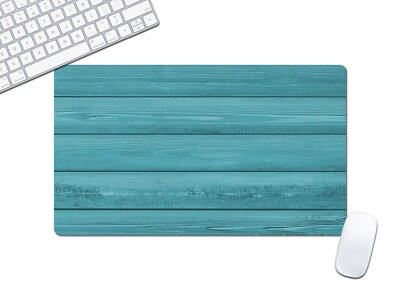 New Computer Desk Pad, Teal Wood Keyboard Mat Multiple Sizes - DMAT5