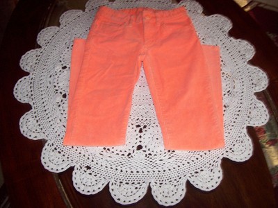 Girl's GAP KIDS Neon Corduroy Pants  Pink Orange  Size 7 Slim  Lot of 2