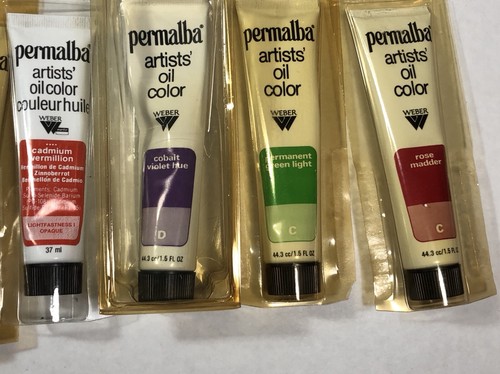 Vintage Permalba Artists Oil Paint Lot 8 Unopened NOS