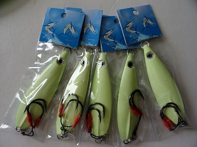 1 to 10 pcs Flat Fall Keel 200g/7oz Super Glow Vertical Jigs Saltwater Lures