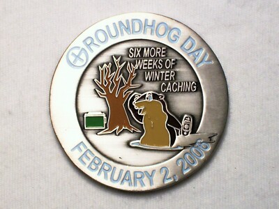 2006 Groundhog Day - Antique Silver Finish - New Unactivated Geocoin
