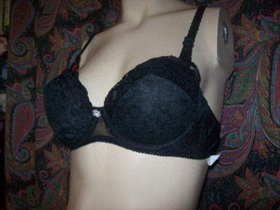 Vintage Frederick's Of Hollywood Black Extra Padded Push-up Bra Lingerie 36B