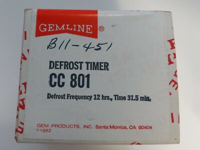 GEMLINE CC-801 UNIVERSAL DEFROST TIMER - NOS