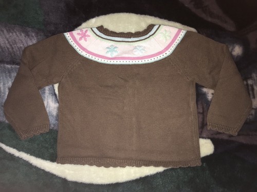 Toddler Girls Brown And Pink With Snowflakes Gymboree Sweater Sz 4 T