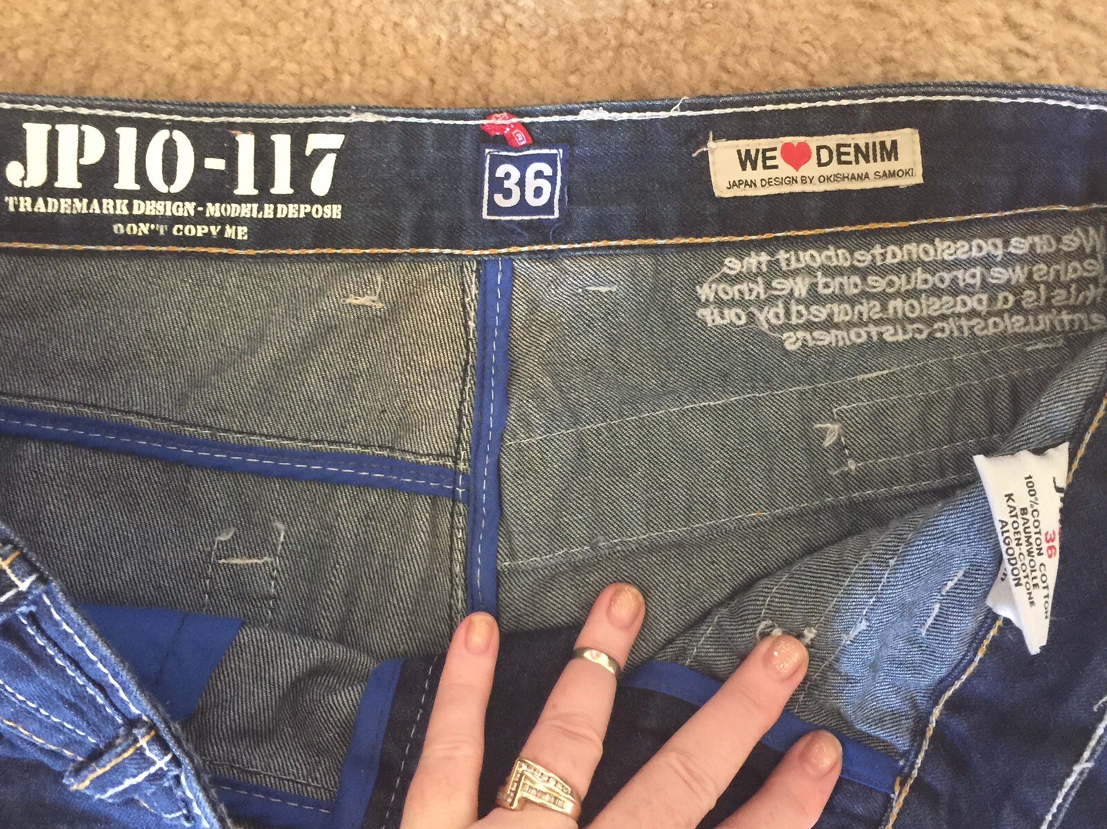 Джинсы JapRag Denim Mens 36 X 33 Jean 
