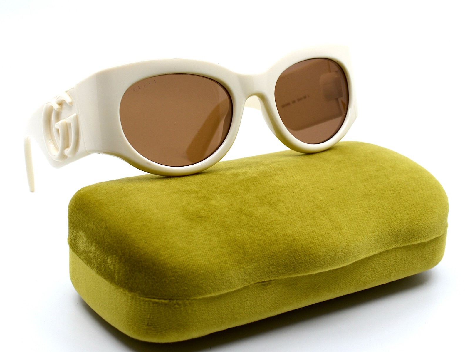 Pre-owned Gucci Gg1544s 004 Ivory Brown Authentic Sunglasses 53-21