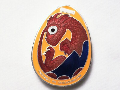 Dragon Egg XLE - Satin Silver & Orange, Red and Blue - New Unactivated Geocoin