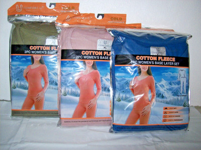 Women Fleece Lined Underwear Set, Warm Winter Underwear, Top & Bottom Set/ SMALL
