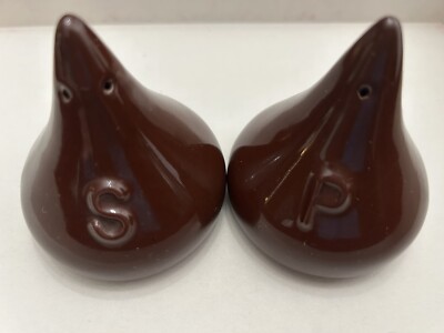 Vintage Hershey Kisses Salt & Pepper Shakers-Ceramic-Large-Great Condition