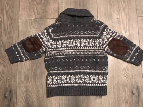 Boys Baby Gap Gray Fair Isle Print Pullover Sweater 18-24 Months