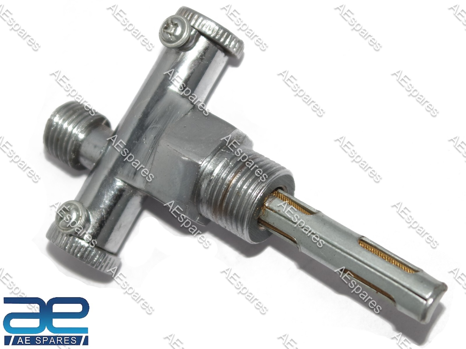 BSA TRIUMPH Fuel Petrol Gas Tank Brass DUAL PLUNGER WITH RESERVE Tap 3/8 x 1/4