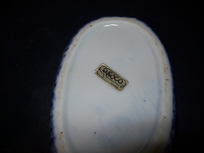 ENESCO BLUE SPECKLED DUCK CERAMIC TRINKET BOX 2 PIECES GREAT CONDITION