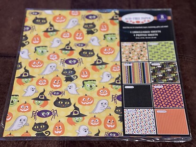 Halloween SCRAPBOOK PAPER 12X12 Coordinated Patterned Pages Set Kit Retired