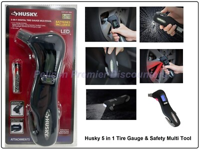 Husky 5-in-1 Digital Tire Pressure Gauge & Safety Multi-Tool #1007 831 399