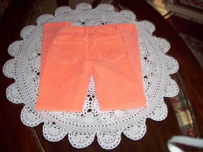 Girl's GAP KIDS Neon Corduroy Pants  Pink Orange  Size 7 Slim  Lot of 2
