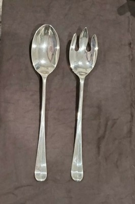 Silver Salad Serving Set Vintage 1960/'s Silver Plate Serving Spoon Fork Italy Dining Entertaining Serving Utensil