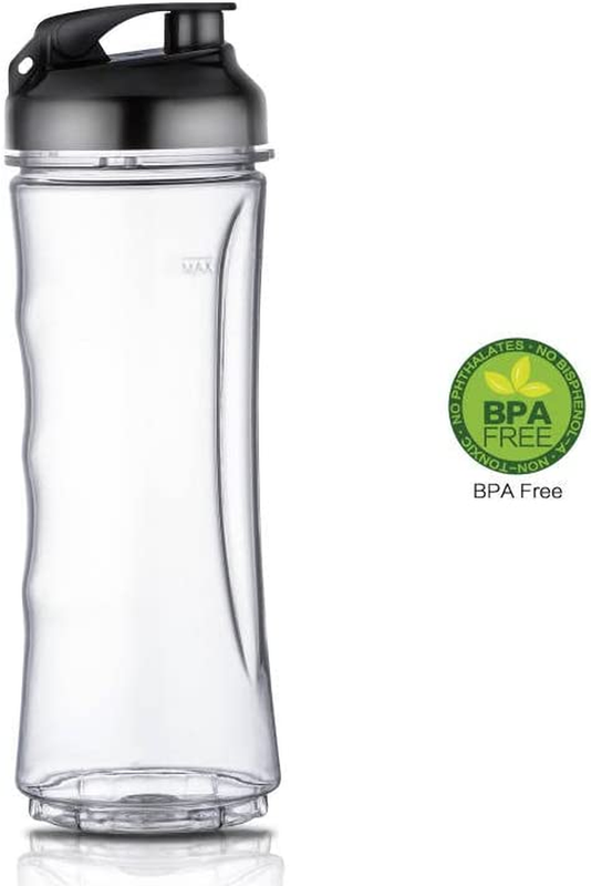 18 Oz BPA Free Portable Sports Bottle Cup with Travel Lid Fits 300W Blender
