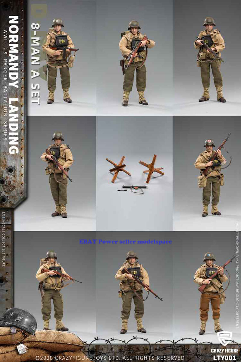 その他 Crazy Figure RIFLEMAN B NORMANDY LANDING Crazy Figure 1:12 WWII US Rangers Normandy Landing Eight