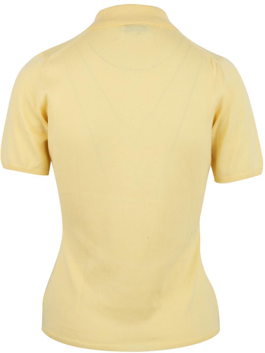 Pre-owned Brioni Women's Short Sleeve Polo Shirt Top 100% Cotton Yellow Size Us 6" Gb 10