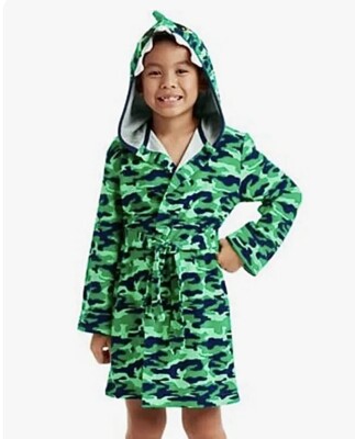Kid's Soft French Terry Swim/Bath Robe Fun Lizard Character Hoodie, Size 6-7 NEW