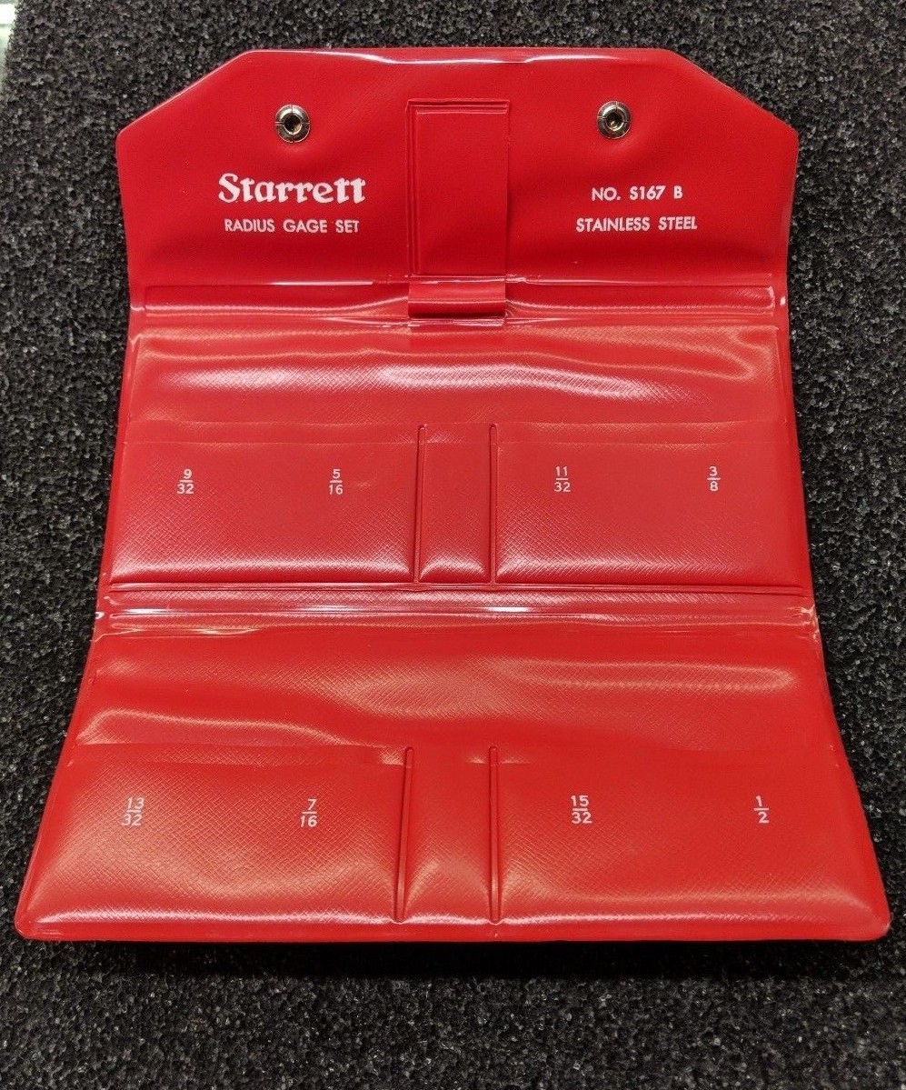 Starrett S167BZZ Radius Gage Case ONLY for 9/32-1/2" Range