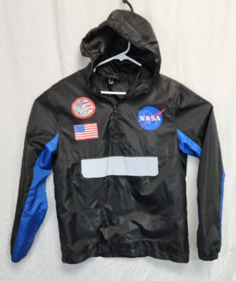 Chemistry NASA Jacket Black Blue Windbreaker Jacket Hoodie Mens Size S Small