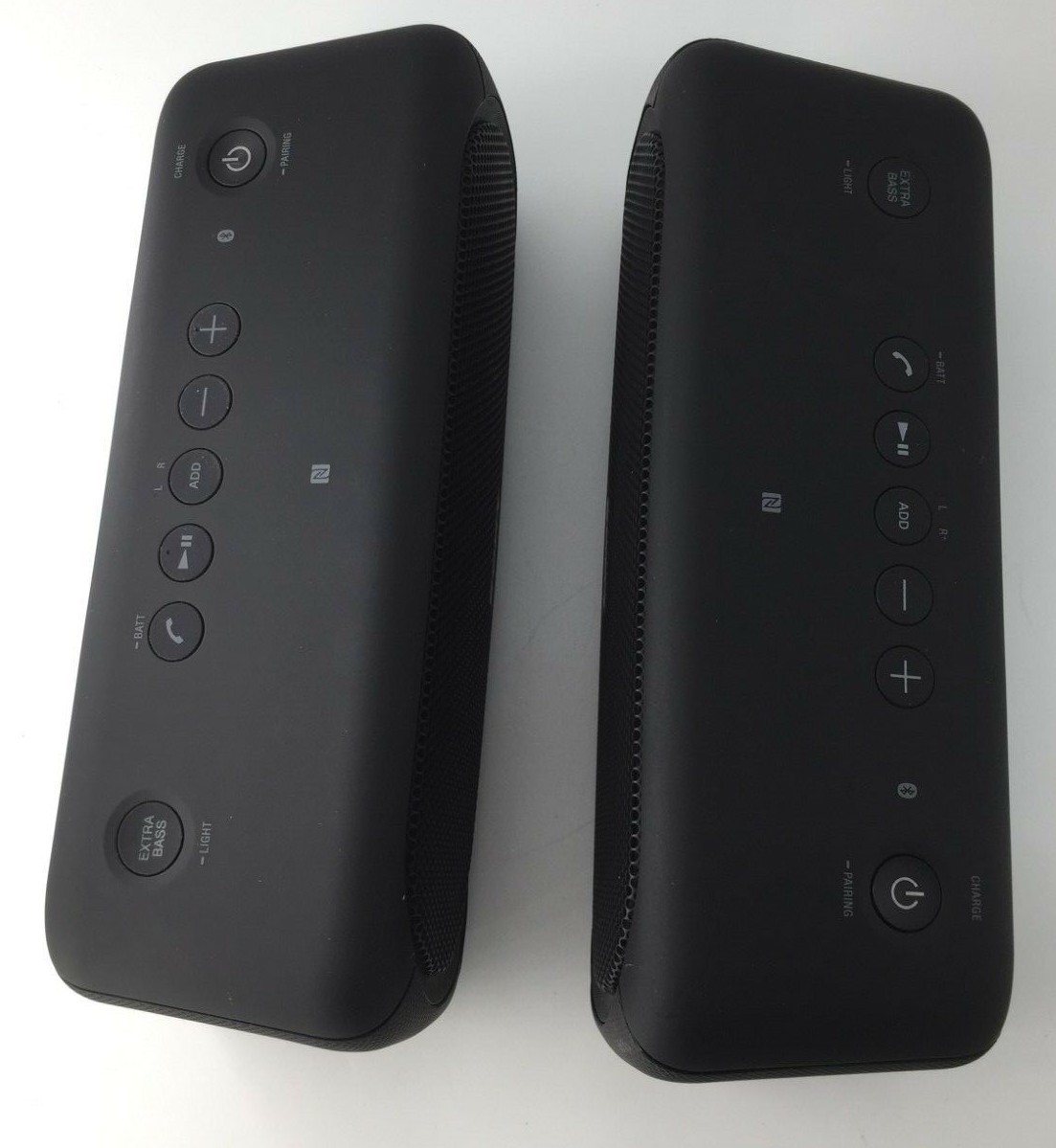 LOT OF 2 SONY SRS-XB30 SPEAKERS (BLACK) - FOR PARTS/REPAIRS-SOLD AS IS