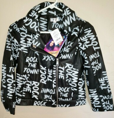 GIRL NEW DISNEY DESCENDANT 3 black print JACKET zipper large 54.00 MSRP D SIGNED