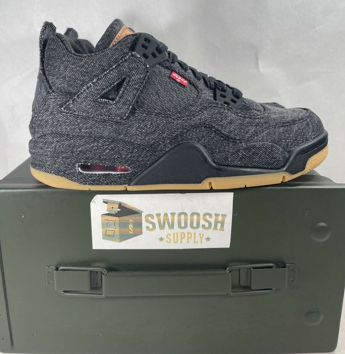 Nike × Levi's Air Jordan 4 \"Black Denim\" Buy Levi's x Air Jordan 4 Retro GS 'Black Denim' - AQ9103