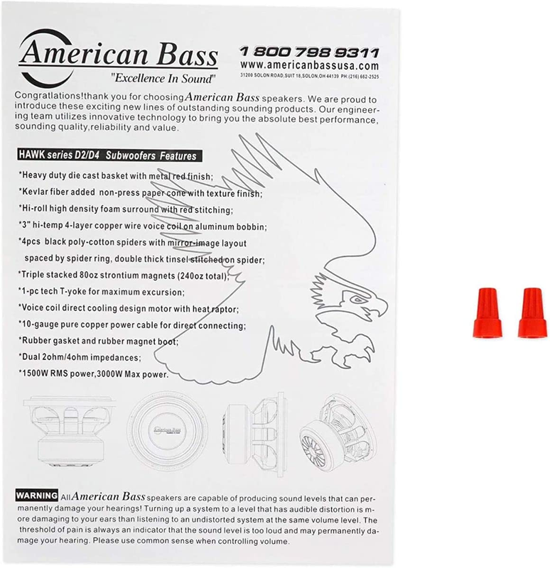 HAWK1244 Competition 12 Woofer 3000 Watt 4 Ohm Dvc