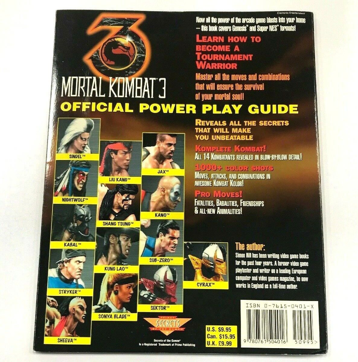 MORTAL KOMBAT 3 Prima Official Power Play Strategy Guide | Good Condition NICE>