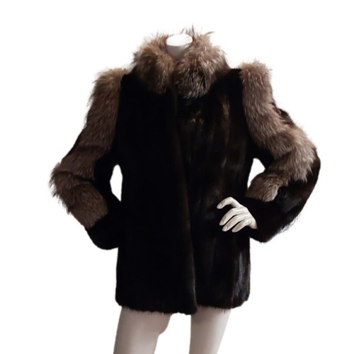【Ameri Vintage】MIX FUR JACKET Ameri Mode - Faux Fur Coat - Women's Size - Large - Coeur d