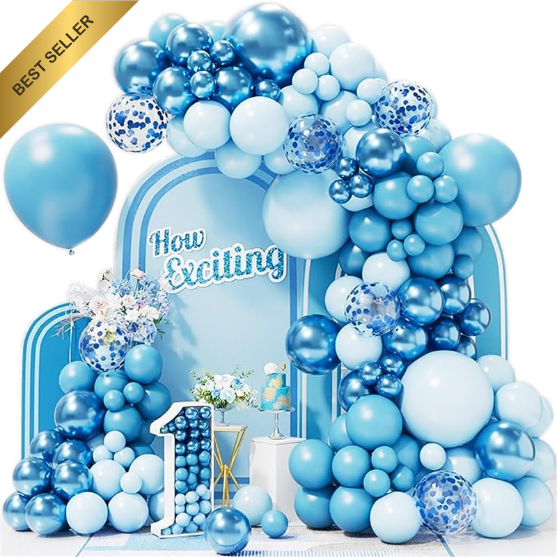 145Pcs Macaron Blue Balloon Arch Kit Ocean Style Latex Balloons for Party Decor