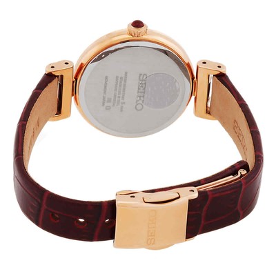 Pre-owned Seiko Dress Quartz Diamond Champagne Dial Ladies Watch Srz548