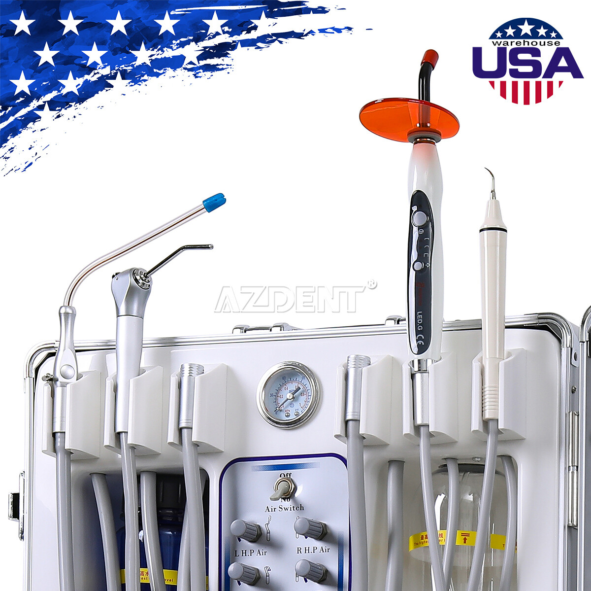 Dental Mobile Delivery Unit Air Compressor Suction System / Handpiece Kit 4Hole