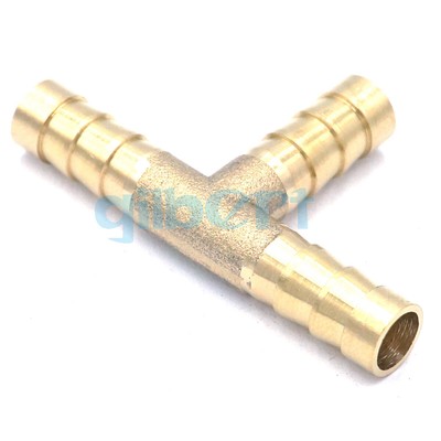 2pcs Fit Tube I.D 8mm Barbed Equal Tee 3 Ways Brass Connector Pipe Fitting