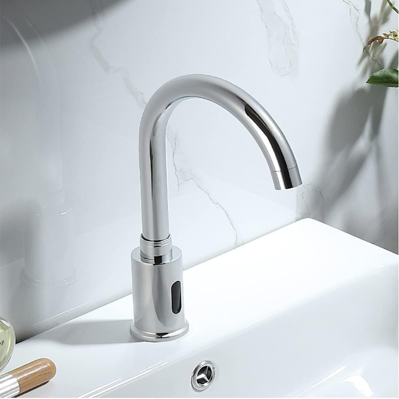 Automatic Faucet Chrome Touchless Kitchen Faucet Touch-Free Electric Automatic I