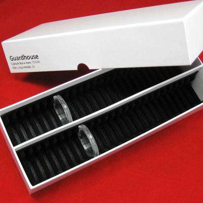 50 1 oz Gold Eagle Black Ring AirTite Coin Holders with #15 Capsule Storage Box