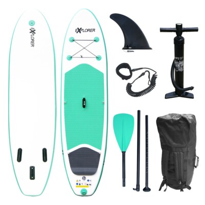SUP EXPLORER Board Set Stand Up Paddle aufblasbar Surfboard Paddling ISUP 300