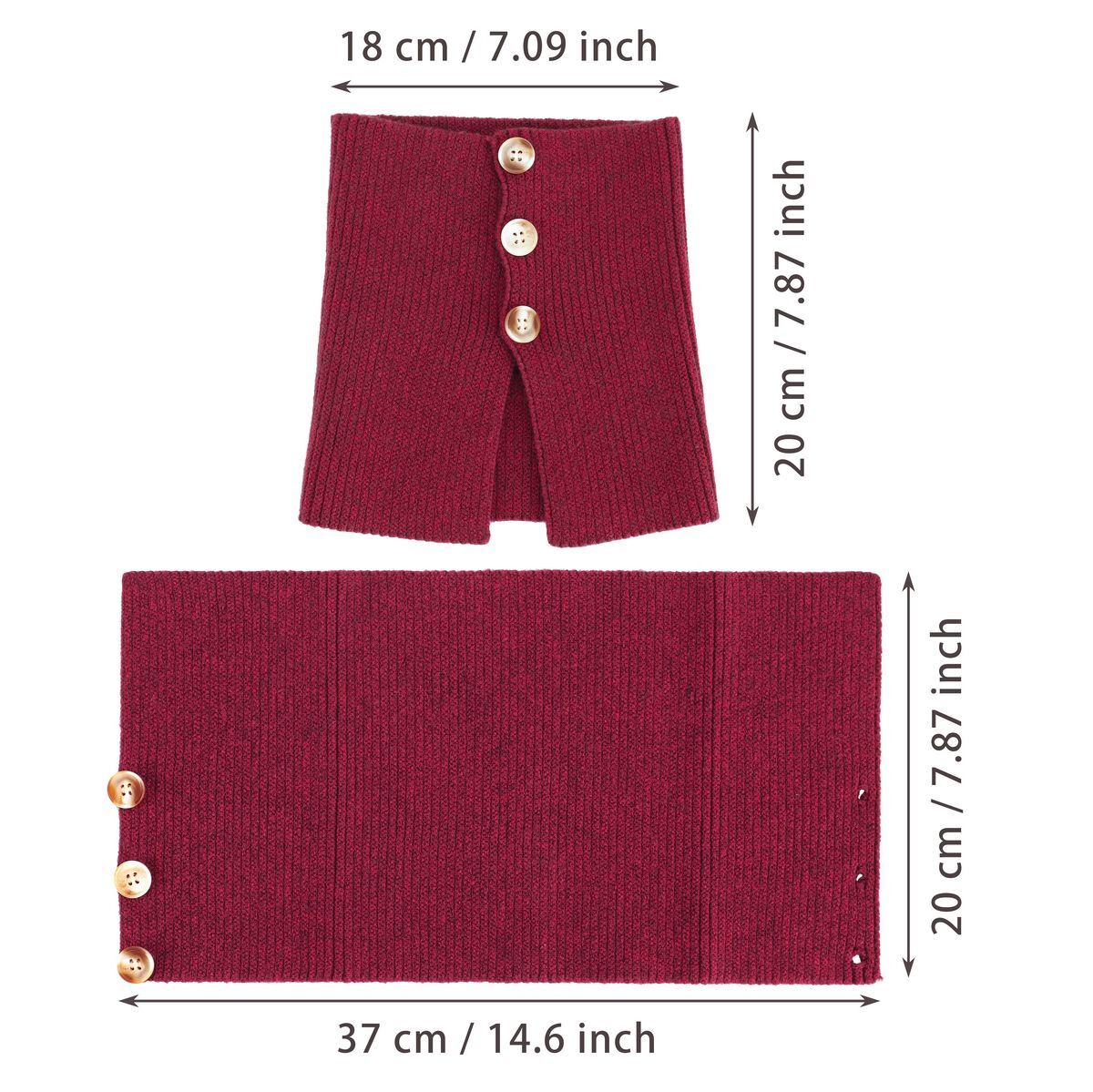 Womens Buttons Knit Turtleneck Collar Warmer Cover Scarf Faux Fake Collar LAVA