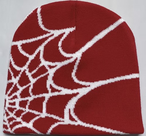 Spider Web Y2K beanie Skully Hip Hop Fashion White Red | eBay