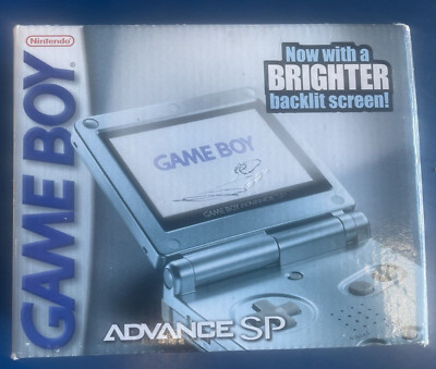 Nintendo Gameboy Advance GBA SP Pearl Blue Model AGS-101 in Box no Charger